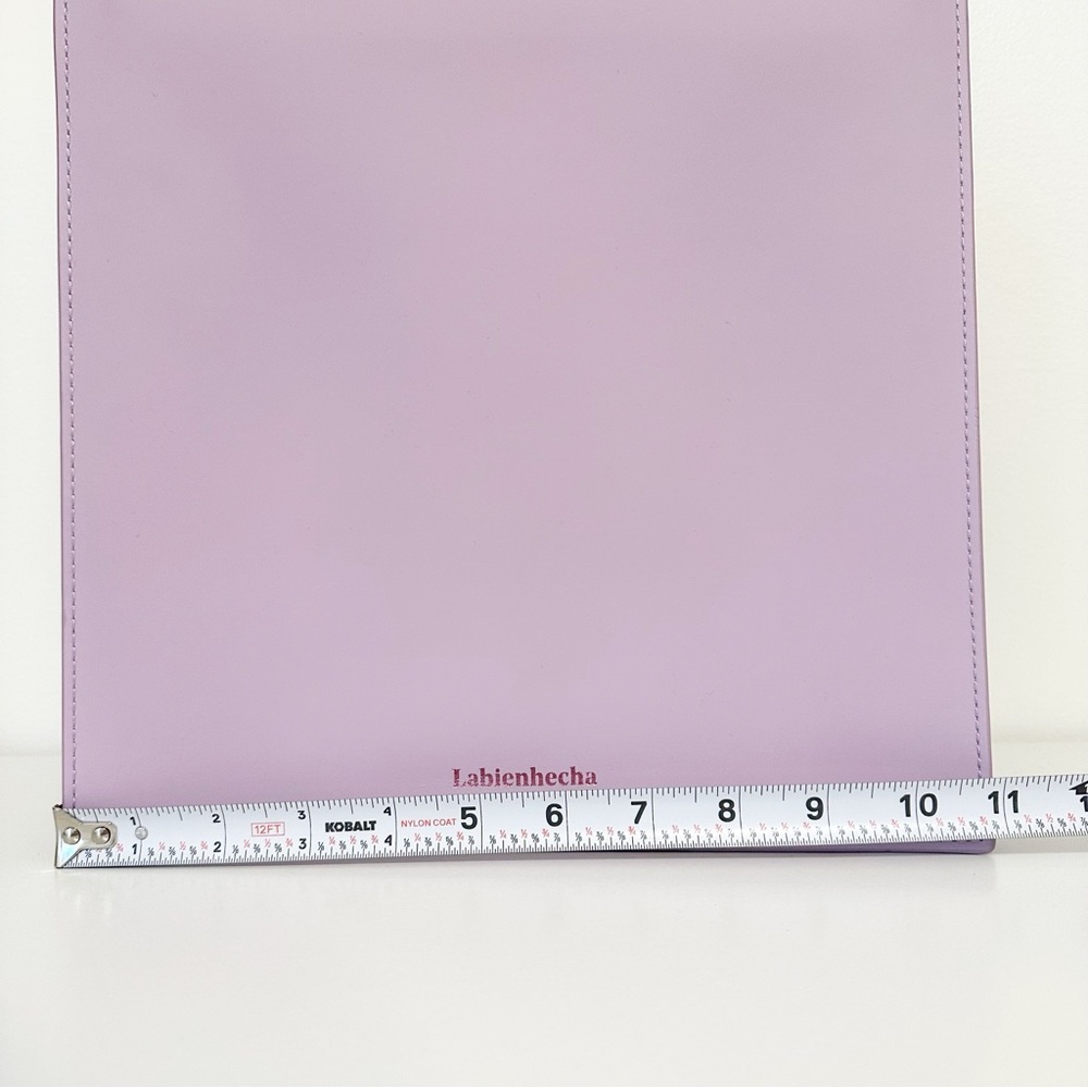 Labienhecha Lavender Leather Structured Minimalist Shoulder Bag Handbag Purse - Picture 7 of 10